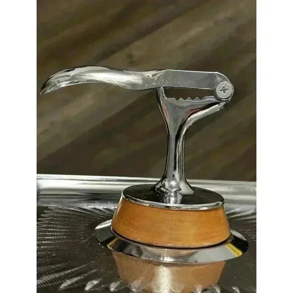 Vintage MCM Hellerware Nutcracker Chromium Wood Tray No. 2040 Family Traditions - Picture 2 of 13